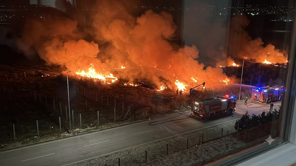 Mardin Nusaybin’de Mayınlı Alana Sıçrayan Anız Yangını