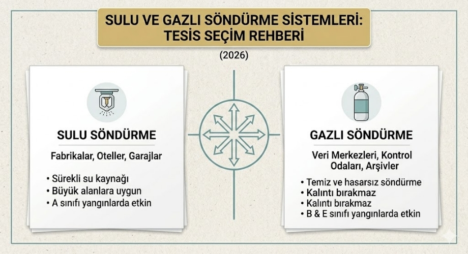 Sulu Söndürme vs. Gazlı Söndürme: Hangi Tesis İçin Hangi Sistem Tercih Edilmeli?
