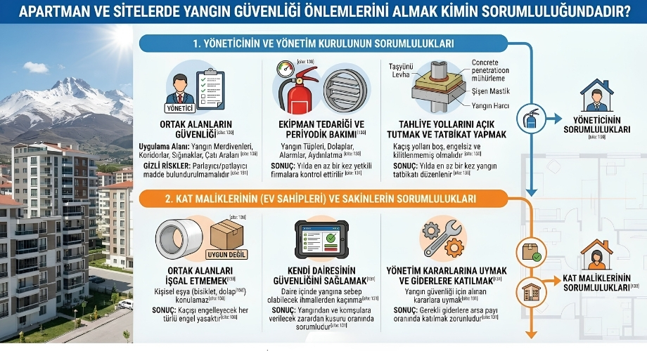 Apartman ve Sitelerde Yangın Güvenliği Önlemlerini Almak Kimin Sorumluluğundadır?