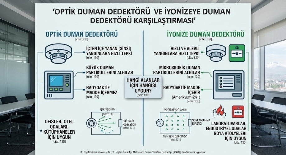 Optik Duman Dedektörü ve İyonize Duman Dedektörü Karşılaştırması