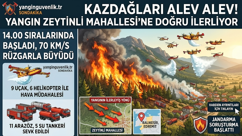 Kazdağları Eteklerinde Alevlerle Mücadele