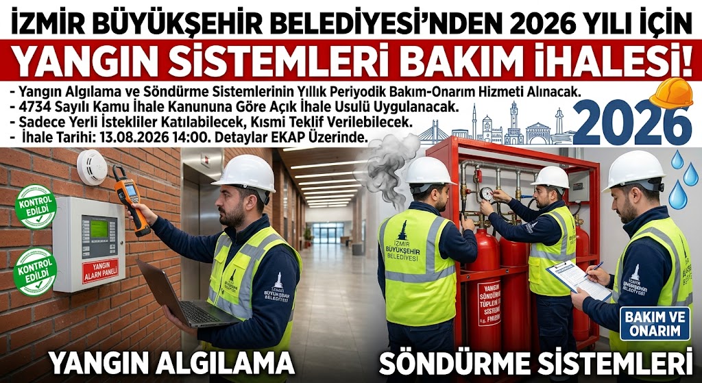 İzmir Büyükşehir Belediyesi'nden 2026 Yılı İçin Yangın Sistemleri Bakım İhalesi