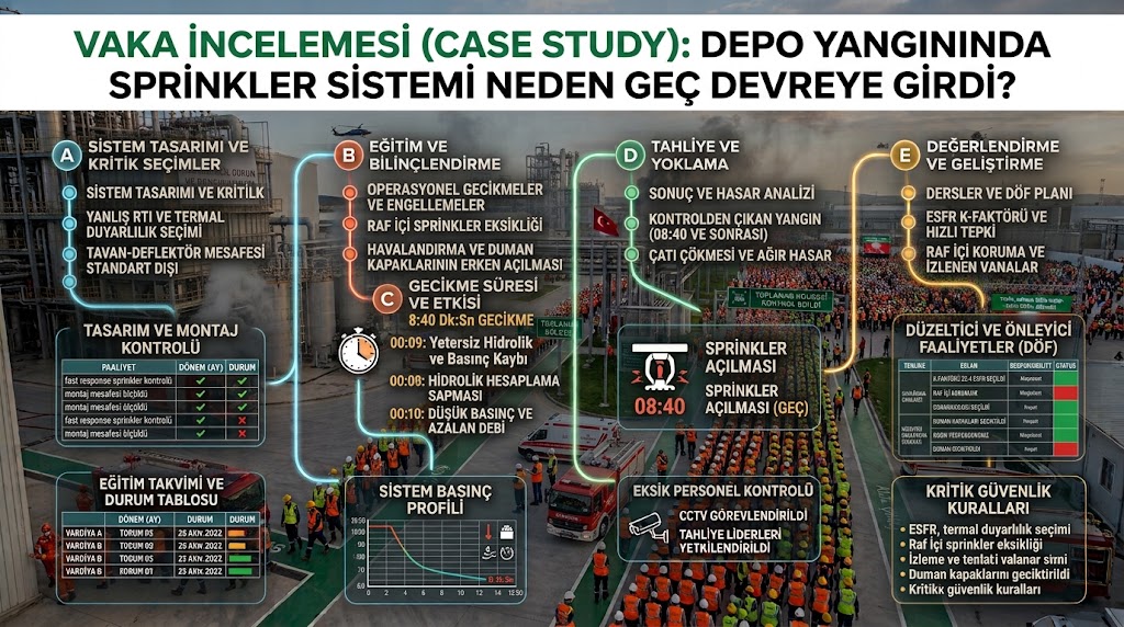 Vaka İncelemesi (Case Study): Depo Yangınında Sprinkler Sistemi Neden Geç Devreye Girdi? (Uygulama Hataları)