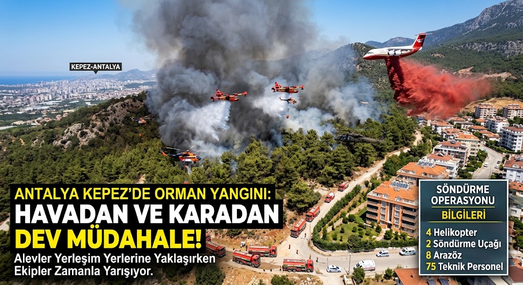 Son Dakika: Antalya Kepez’de Orman Yangını – Yerleşim Yerlerine Yakın Noktada Alevlerle Zamana Karşı Mücadele