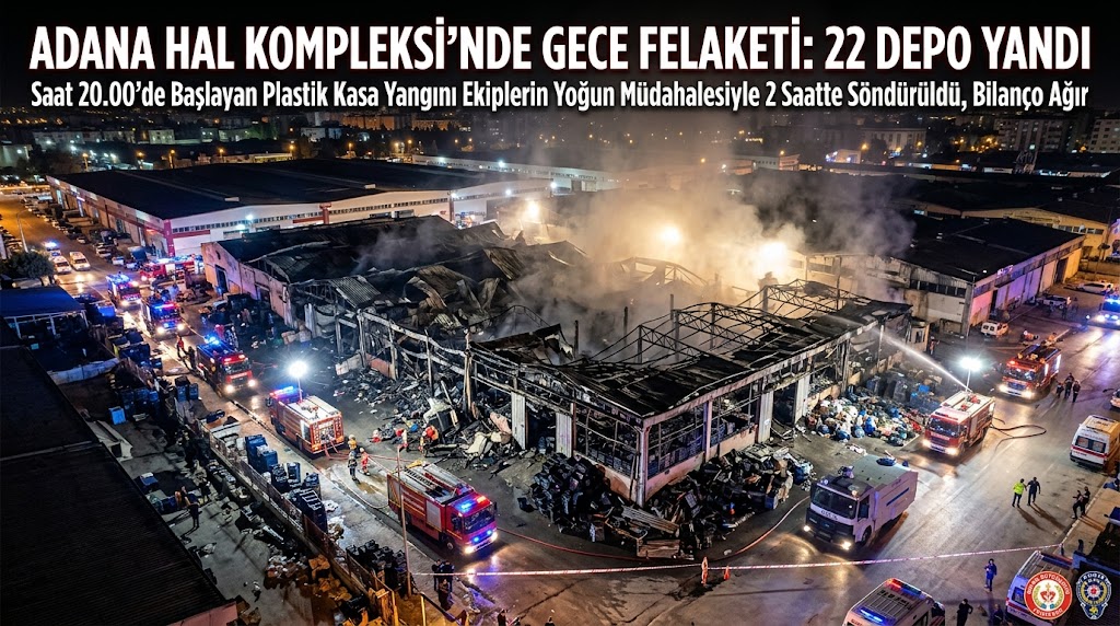 Adana Hal Kompleksi'nde Gece Yarısı Yangını