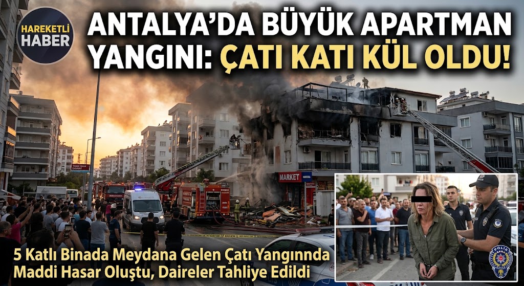 Antalya Muratpaşa'da Dubleks Daire Yangını