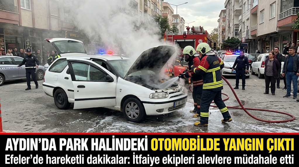 Aydın Efeler'de Otomobil Yangını