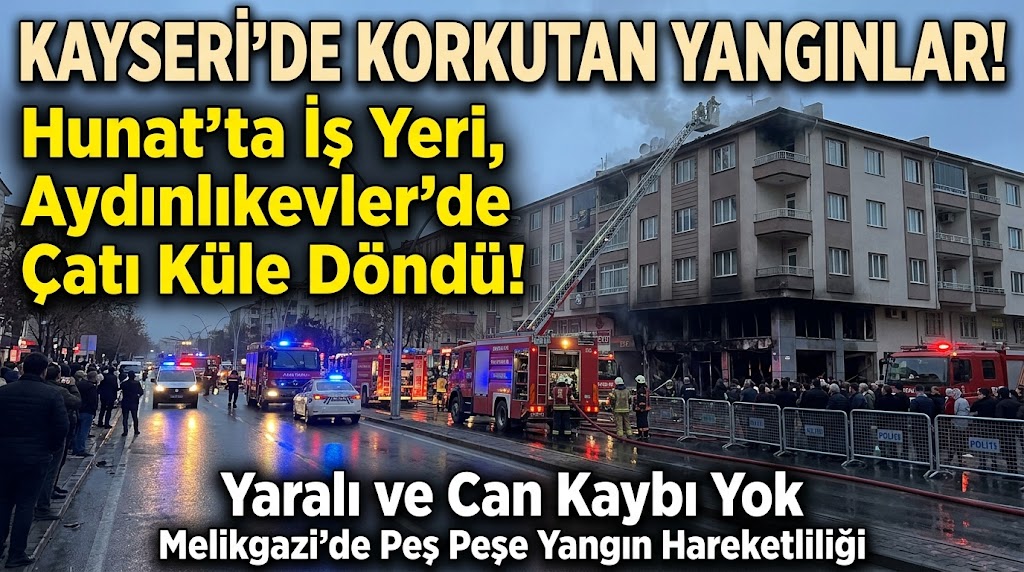 Kayseri de Arka Arkaya Yangınlar