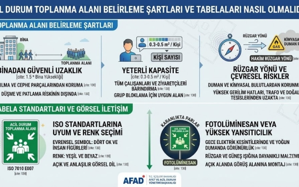 Acil Durum Toplanma Alanı Belirleme Şartları ve Tabelaları Nasıl Olmalıdır?