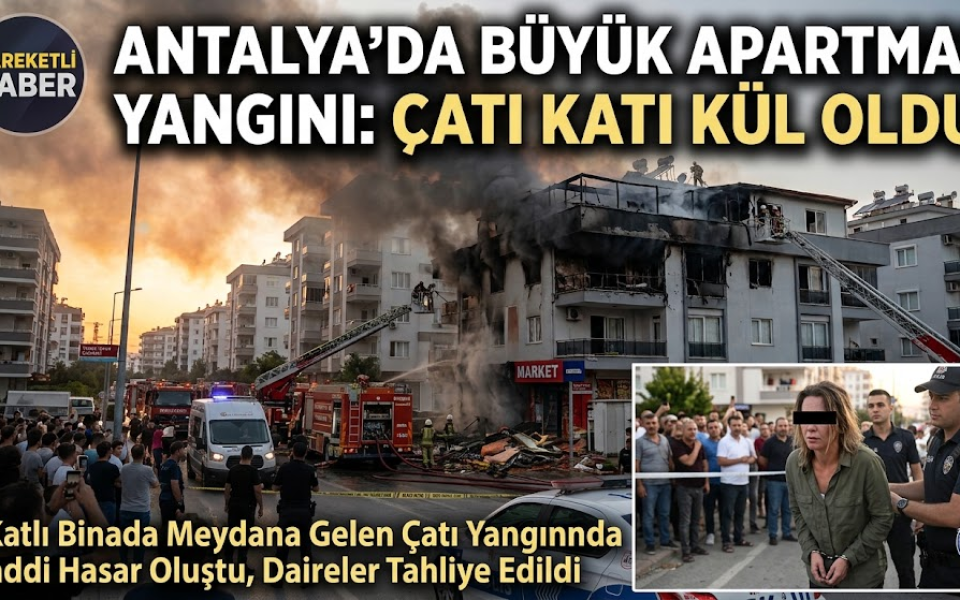 Antalya Muratpaşa'da Dubleks Daire Yangını