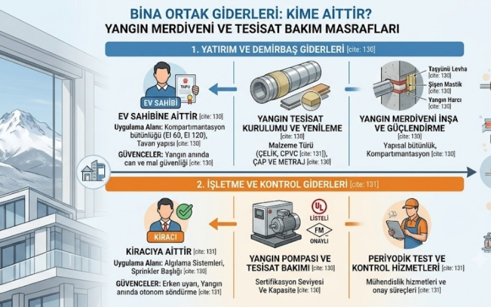 Bina Ortak Giderleri: Yangın Merdiveni ve Tesisat Bakım Masrafları Kime Aittir?