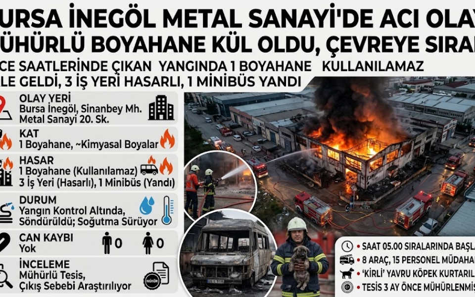 Bursa İnegöl'de Mühürlü Boya İmalathanesinde Yangın