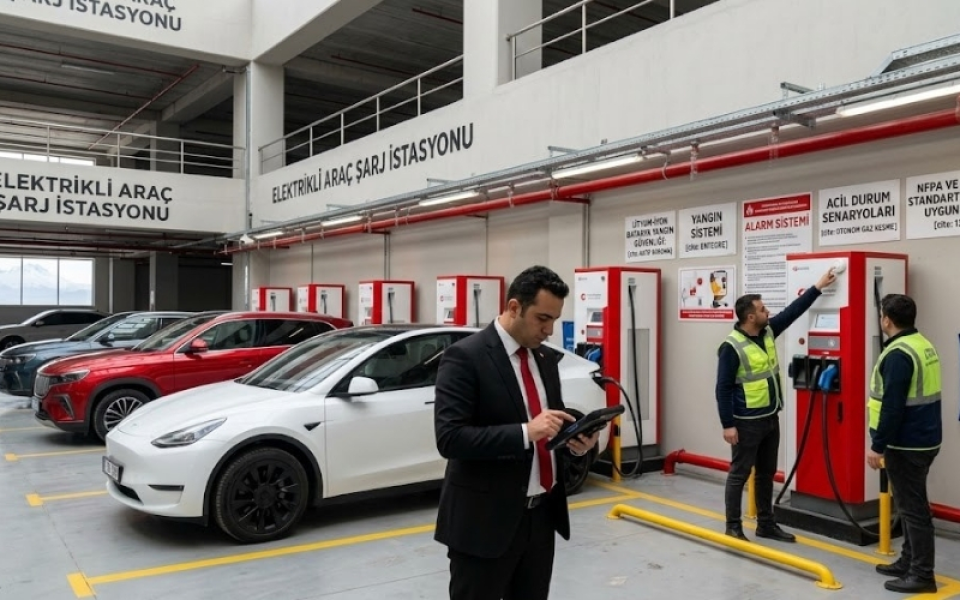 Elektrikli Araç Şarj İstasyonlarında Yangın Güvenliği Tedbirleri