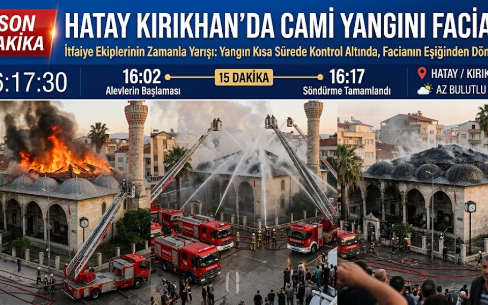 Hatay Kırıkhan’da İbadethanede Korkutan Çatı Yangını