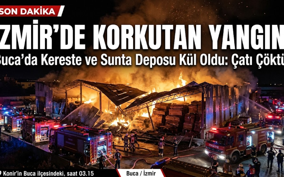 İzmir'de Kereste Deposunda Yangın  Çıktı