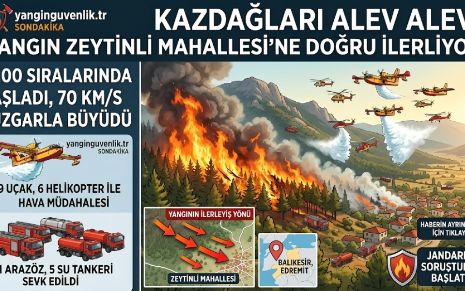 Kazdağları Eteklerinde Alevlerle Mücadele