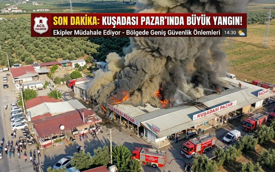 Kuşadası Kapalı Pazar Yerinde Yangın: Ekiplerin Hızlı Müdahalesi Facianın Önüne Geçti