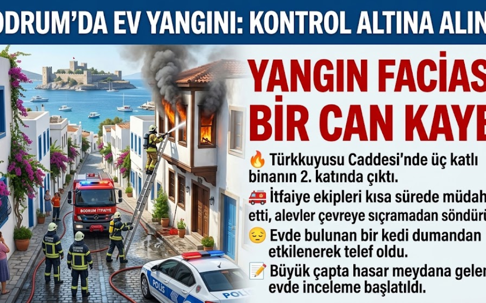 Muğla daki Yangında Kedi Telef Oldu