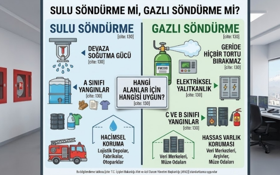 Sulu Söndürme mi, Gazlı Söndürme mi? Hangi Alanlar İçin Hangisi Uygun?