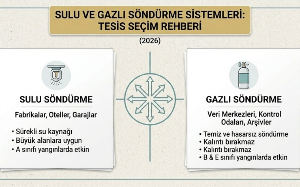 Sulu Söndürme vs. Gazlı Söndürme: Hangi Tesis İçin Hangi Sistem Tercih Edilmeli?