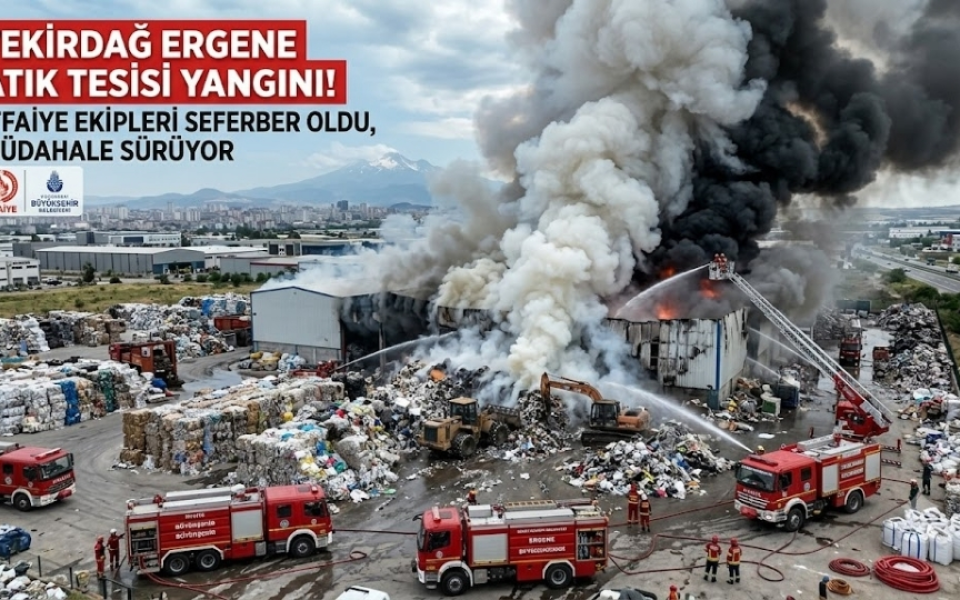 Tekirdağ Ergene Atık Tesisinde Yangın