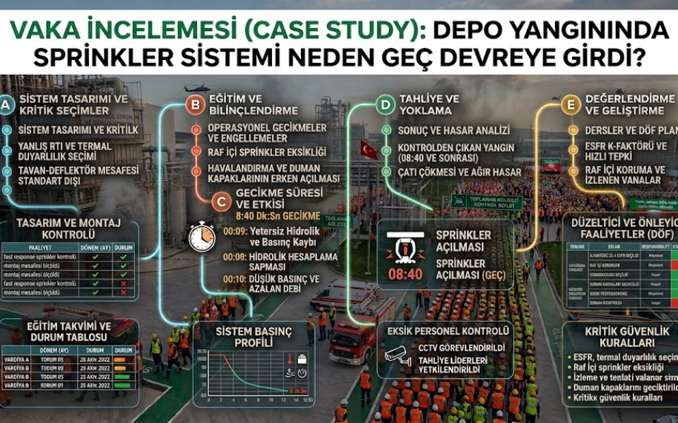 Vaka İncelemesi (Case Study): Depo Yangınında Sprinkler Sistemi Neden Geç Devreye Girdi? (Uygulama Hataları)