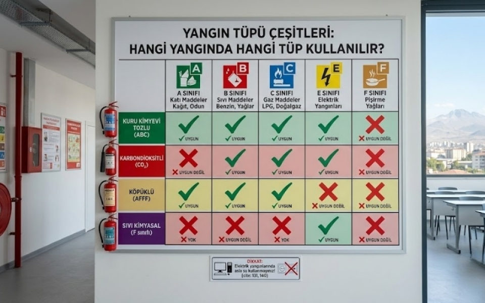 Yangın Tüpü Çeşitleri: Hangi Yangında Hangi Tüp Kullanılır?