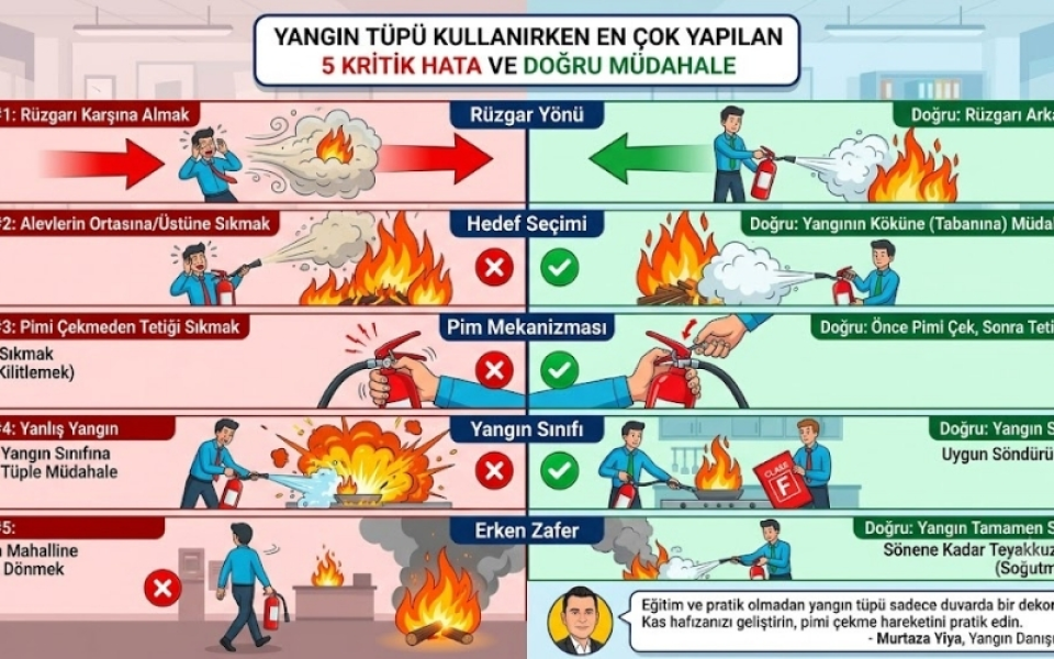 Yangın Tüpü Kullanırken En Çok Yapılan 5 Kritik Hata